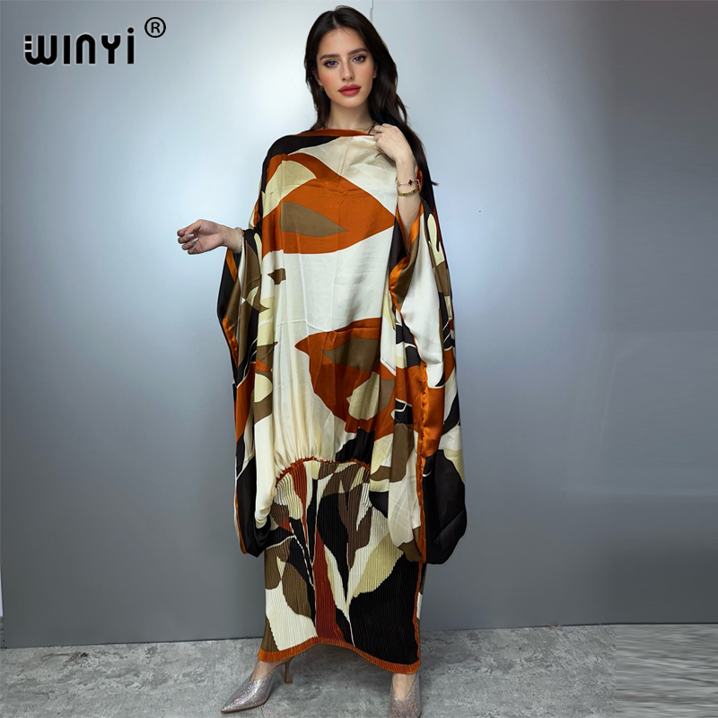 Cover Up Kaftan - WINYI Plisowana elastyczna luźna sukienka plażowa