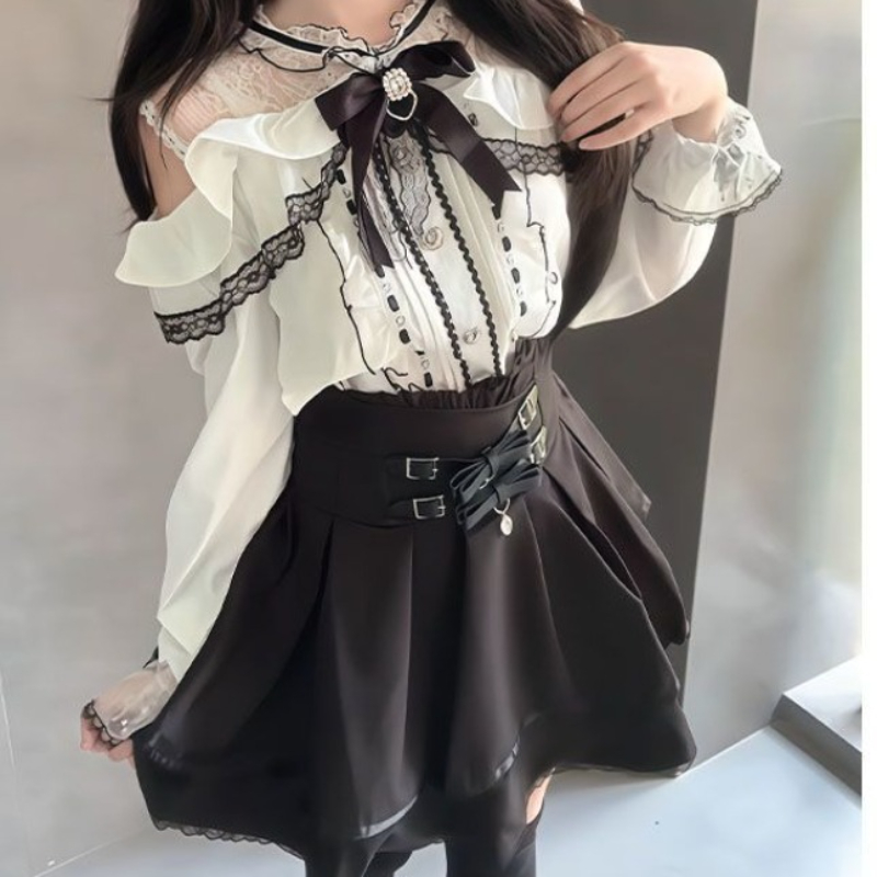Japoński gotycki styl Y2k Loli – Blouse Off Shoulder recenzja i cena